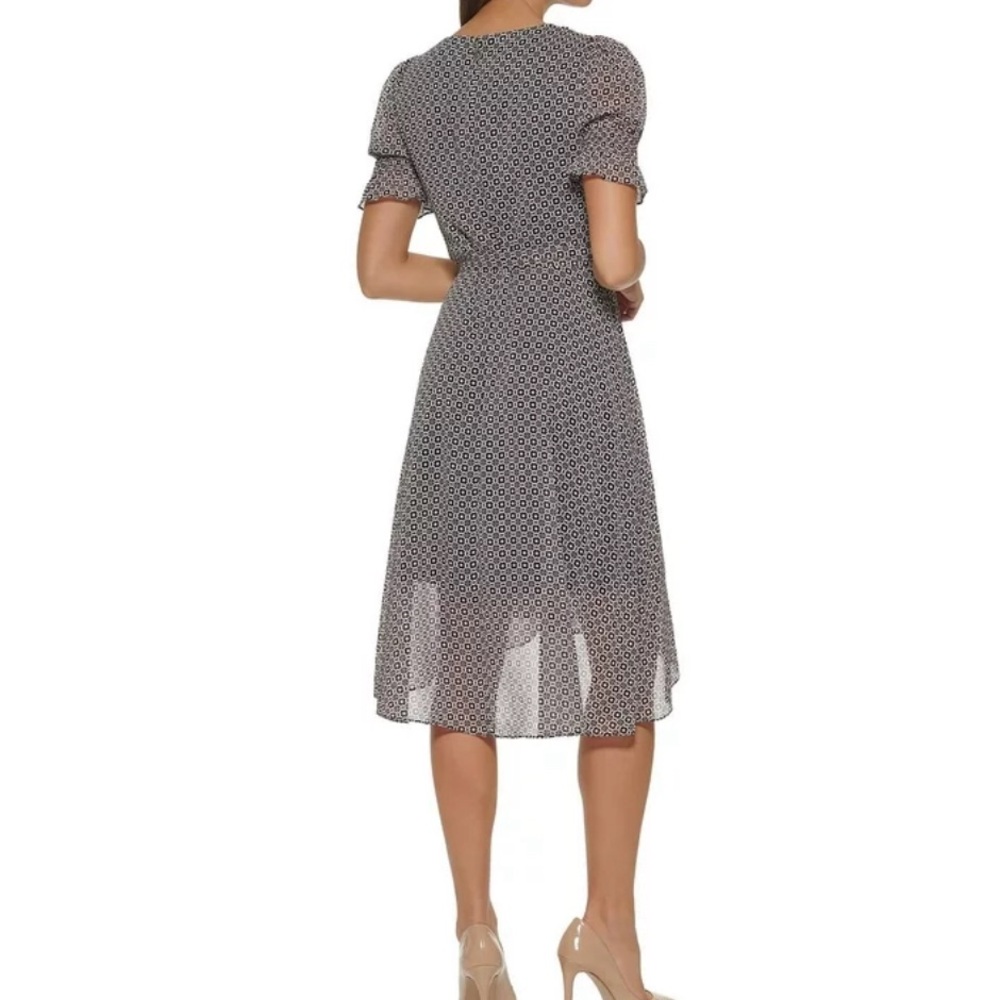 Tommy Hilfiger Womens Printed Faux Wrap Midi Dress - Picture 2 of 6